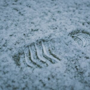 Shoe print in snow