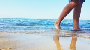 Walking in the sea , treatments for feet