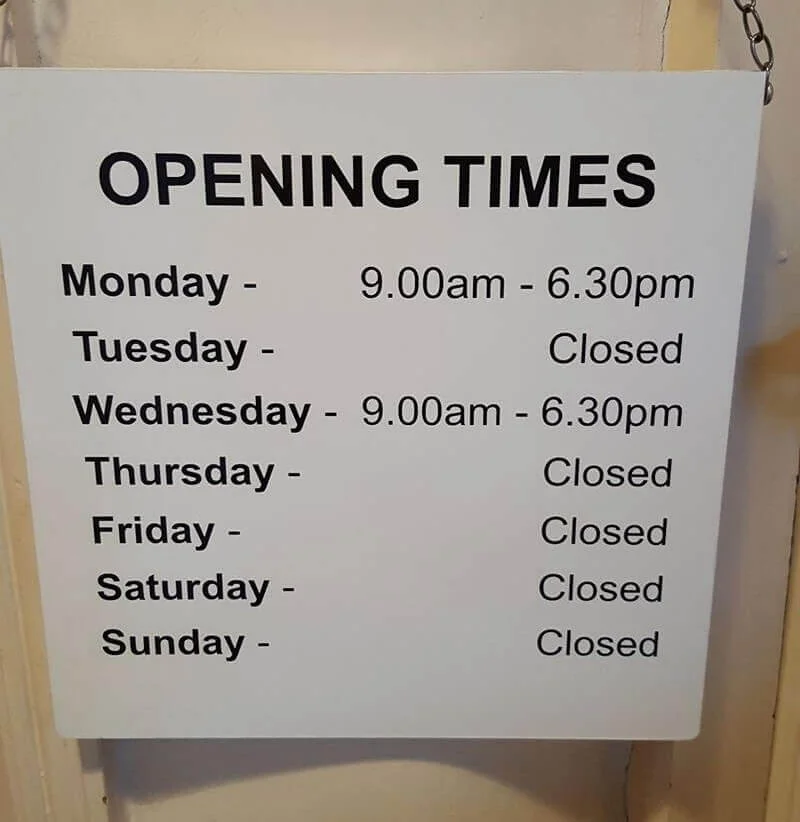 Clinic opening sign - 15 years ago